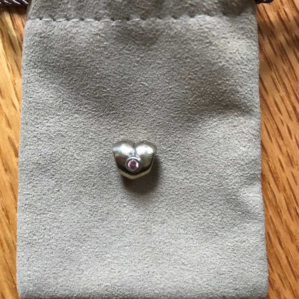 Pandora Heart Charm with Crystal